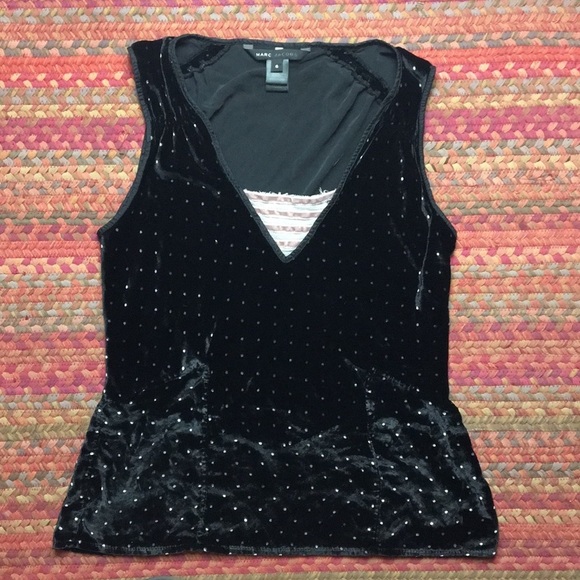 MARC JACOBS BLACK VELVET Sleeveless TOP - Picture 1 of 5